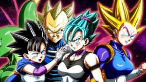 Vegeta and bulma with shenron