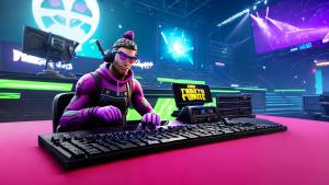 Fortnite foucs with keyboard in hands