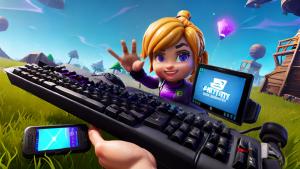 Fortnite foucs with keyboard in hands