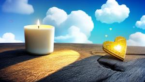 candle,sunshine,hearts,clouds,diamond,