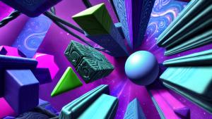 Psychedelic, abnormal 3d Shapes, Blue, Purple, Green, Grey, ADHD, No Space, Intertwined, HD