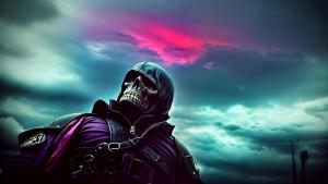 dark gloomy colorful sky as my day falls to a teardrop skulls fall hero's die