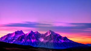 sunsets over mountain purple pink