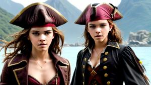 emma Watson in a pirate outfit