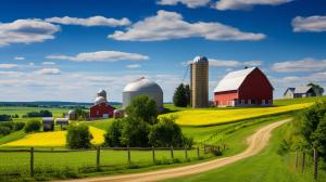 Michigan great lakes summer farm hills