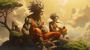 Sun wukong smoking with son goku weed