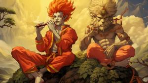 Sun wukong smoking with son goku weed