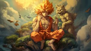 Sun wukong smoking with son goku weed