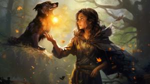 magic, witches, trees, dogs, eagle