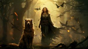 magic, witches, trees, dogs, eagle