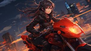 anime girl on motorcycle