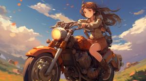 anime girl on motorcycle