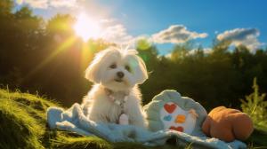 Maltese blankets dogtoys valley sunshine greenery dogtreats love clouds