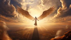 Jesus victory heavens angel rapture sky masculine wings jesus goldenroad