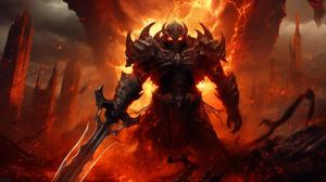 Rapture demons oblivion sword titan bones fire horns lava nightmare