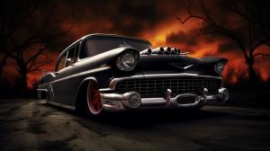 A demon in a classic car