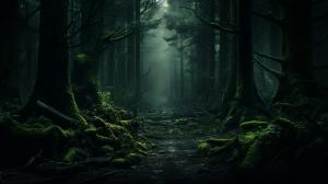 Dark green forest