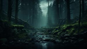 Dark green forest