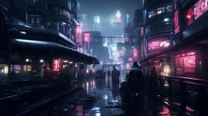 Rain night cyberpunk