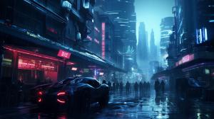 Rain night cyberpunk