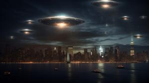 Realistic UFO invasion of New York City battling the human race