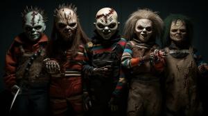 Gremlin and Jason Vorhees and Freddy Krueger and Micheal Myers and Leatherface and Chucky and Samara Morgan