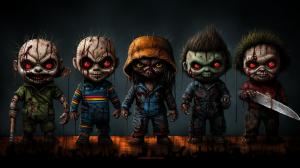 Gremlin and Jason Vorhees and Freddy Krueger and Micheal Myers and Leatherface and Chucky and Samara Morgan