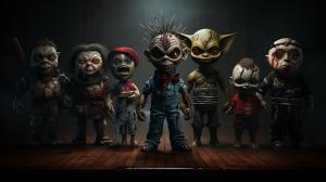 Gremlin and Jason Vorhees and Freddy Krueger and Micheal Myers and Leatherface and Chucky and Samara Morgan