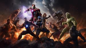 The Avengers Fighting Thanos