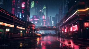 Cyberpunk neon city