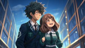 Ochako Uraraka and Izuku Midoriya