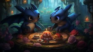 Toothless and stitch in wonderland