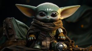 Baby yoda with mandalorian armour