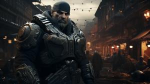 Marcus Fenix in a City of gears of war