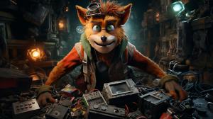 Crash Bandicoot playing in a Xbox Series X