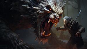 Geralt The Rivia fighting a nekker In the witcher 3