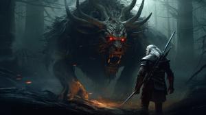 Witcher 3 wild hunt, geralt and a leshen