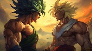 Goku and Broly fighting