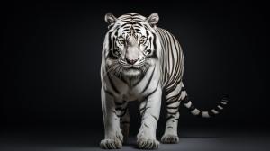 A tiger with white stripes