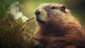 Capybara smoking a cigar