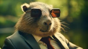 Capybara smoking a cigar