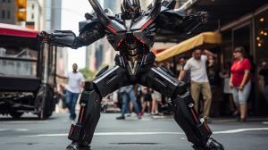 Knight Rider as a Transformer robot. cool dancing down Downtown New York.