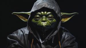 black yoda in the hood