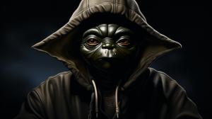 black yoda in the hood