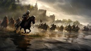 Rain medieval battlefield