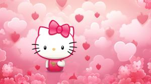 Pink cute background and hello kitty