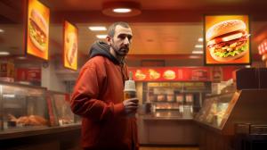 Niko bellic en un burger king