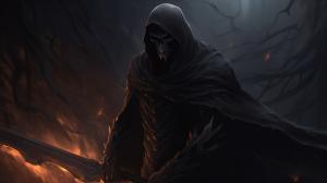 Dark and cool grim reaper anime