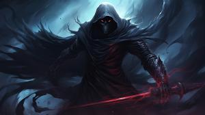 Dark and cool grim reaper anime