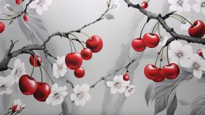 Ruby da Cherry and Scrim wallpaper grey